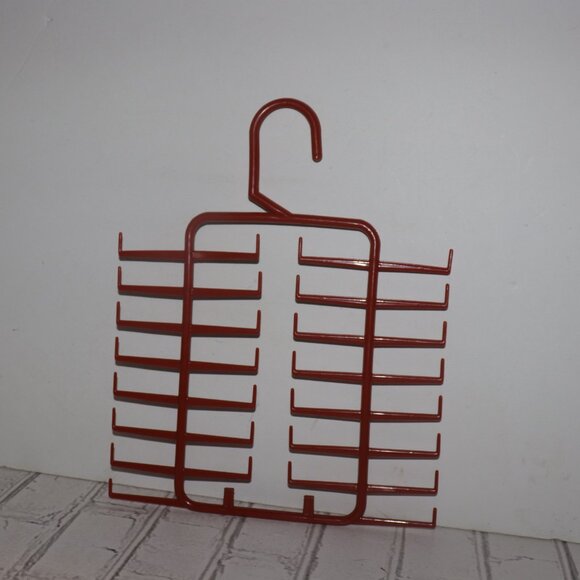 🧵 Vintage Brown Plastic Multi-Hook Organizer – 12.75" 🎯 32 Hooks · Belt • Tie - Picture 2 of 3